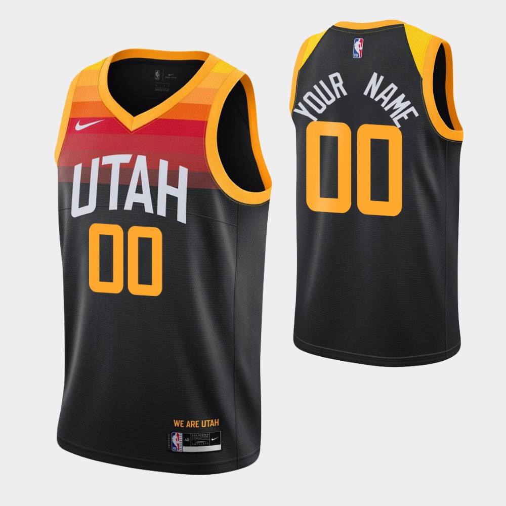 Men's Utah Jazz Active Player Custom 2020-21 Black City Edition Stitched NBA Jersey
